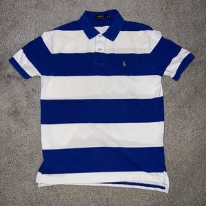 Blue and white striped Polo Ralph Lauren polo